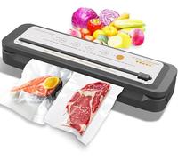 Megawise vacuum sealer, portable food sealer with strong suction power, bags and cutter included with external vacuum function, freshness saver (silver)