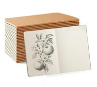 Megcdtr A5 Blank Notebooks, 24 Pack Kraft Notebooks, 72-Page Bound Notebook, Kraft Cover Blank Notebook for Students Travelers Making Plans Writing Memos Office School Supplies(21 * 14cm)