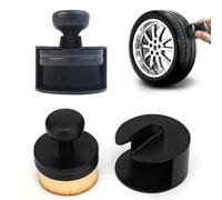 Megcdtr Auto Tyre Cleaning Brush, 2 PCS Car Tire Shine Brush with Stand Cover, Tyre Dressing Applicator Car Interior Cleaning Brush for Auto Detail Vents Dash Trim Seats Interior Emblems Wheels