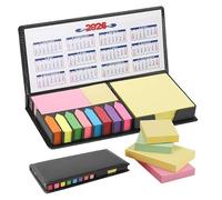 Megcdtr Sticky Notes Set, 1100 Pieces, Self-Adhesive Notes, Sticky Notes, PU Case with Pens, Calendar 2025, Office, School, Teamwork, Study