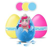 MEGGA EGG CRAZE Unicorn, 3-Pack Unicorn Toy with Surprise Inside, Water Hatching Assorted Designs