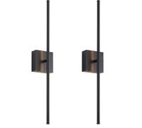 MEGHALI Long Strip Wall Lamp 2 Sets Of Modern Rechargeable Black Wall Light With Remote Control Touch Switch Adjustable Brightness Linear Wall Lamps For Living Room Bedroom Kitchen Staircase