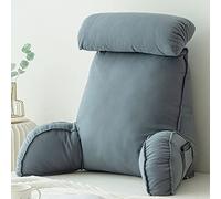 MEGHI Reading Pillow With Arm Support,Bed Rest Reading Pillow,Lumbar Cushions For Bed And Sofa,Back Lumbar Support Cushion For Reading Watching TV Gaming