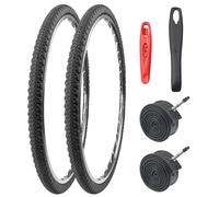 MEGHNA 700x42c Road & Gravel Bike Tyre Set - High-Grip, Puncture-Resistant w/Butyl Inner Tubes & Tyre Levers (42-622, 29x1.6")