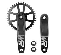 MEGHNA Bicycle Crankset Set 170 mm Crankset 32T/34T/36T/38T Universal for Single Speed and 6/7/8/9/10/11 Speed Bike, MTB BMX Road Bike (38T)