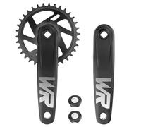 MEGHNA Bicycle Crankset Set 170mm Chainring Set 32T/34T/36T/38T Universal for Single Speed and 6/7/8/9/10/11 Speed Bike, MTB BMX Road Bike (34T)