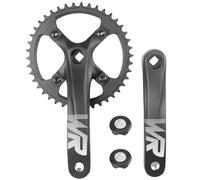 MEGHNA Bicycle Crankset Set 170mm Chainring Set 42T Universal for Single Speed and 6/7/8/9/10/11 Speed Bike, MTB BMX Road Bike (Black)