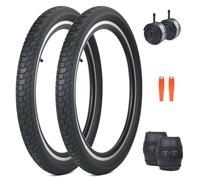 MEGHNA Kids Bike Tire Set 24 inch BMX Tire 24 x 2.4 inch（60-507） Anti-Slip Foldable Replacement Grooved All Terrain Tire for Cruiser Bike Mountain Bike Folding Bike Tricycle with Inner Tube