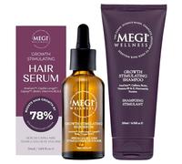 MEGI WELLNESS Hair Growth Set, Growth Stimulating Shampoo and Serum, Natural Minoxidil Alternative for Thinning Hair - Clinically Tested Ingredients - Vegan, SLS-Free - Men & Women (200ml + 50ml)