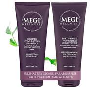MEGI WELLNESS Hair Growth Stimulating Shampoo & Conditioner Set for Women & Men, DHT Blocker for Thinning Hair - Colour Safe, Sulphate, Paraben Free - With Anagain™, Caffeine, Biotin & More, Vegan