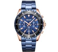 Megir Aviator MS2064GRE-BE-2N0 - Man - 44 mm - Analogue - Quartz - Mineral Glass Blue 24 mm