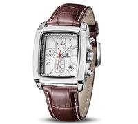 Megir Chronograph Quartz Wrist Watches for Men with Leather Strap and Auto Calendar (2028 Brown)