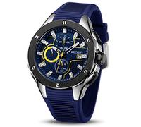 MEGIR Men's Analogue Sport Quartz Watch with Silicone Band Waterproof Luminous Chronograph Wristwatches