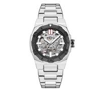 MEGIR Men's Automatic Watch with Mechanical Movement & Exhibition Back, 40mm Alloy Case, Mineral Crystal, Stainless Steel Butterfly Clasp Band, Luminous Hands, 3ATM Water Resistant,Stylish Gift