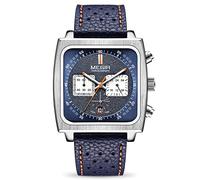 MEGIR Men's Rectangle Business Work Analogue Quartz Chronograph Luminous Sport Wrist Watch with Leather/Stainless Steel Strap 2182G