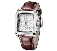 MEGIR Mens Square Belt Watch Chronograph Timer and Classic Casual Quartz Watch 2028G