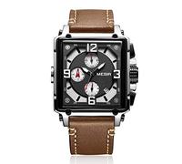 Megir Quartz Men Watches Stylish Casual Army Military Chronograph Sport Business Work Wrist Watch (Silver)