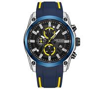 Megir Watches for Men Casual Army Military Chronograph Business Sport Work Quartz WristWatches (Blue)