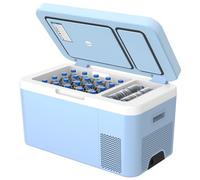 Megiu 12 Volt Portable Freezer Dual Zone 25 Quart Car Fridge Compressor Cooler -18~+15℃ with 12V/24V DC 110～240 Volt AC Portable Refrigerator for Camping Travel RV Truck Car Boat Home (22Qt and 3Qt)