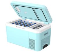 Megiu Glass Door 12 Volt Portable Refrigerator Dual Zone 25 Quart Car Fridge Compressor Cooler -18~+15℃ with 12V / 24V DC 110~240 Volt AC Portable Freezer for Outdoor, Travel, Camping