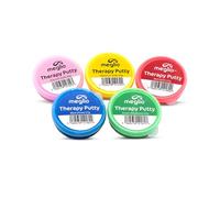 Meglio Hand Therapy Putty - Premium Pack of 5 Strength Training, Color Coded Tubs 57g, Stress Relief Hand Exercise Putty for Adults & Childrens, Variable Resistive Strength