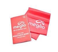 Meglio Resistance Band, 1.5m, Red, Latex Free, With Exercise Guide