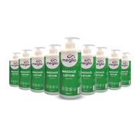 Meglio Sport Therapy Massage Lotion - Super Absorbent Massage Lotion with Essential Oils, Suitable Sensitive Skin to Boost Moisture Levels, Perfect Sports & Physiotherapy | Pack of 9 (500 ml), Green