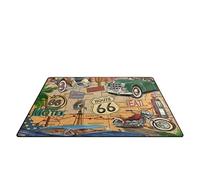 MEGLIZ Area Rug,Vintage Route 66 Floor Rug Non-Slip Doormat for Living Dining Dorm Room Bedroom Decor (Color : A, Size : 32x 20in(80x50cm))