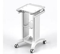 MegLob Acrylic Facial Trolley Cart, Esthetician Storage Stand with Wheels, Space Saving Beauty Salon Work Station Trolley, Mobile Salon Tray Cart with 2 Trays, SPA Tray Equipment Service Cart