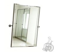 MegLob Adjustable-Tilt Bathroom Mirror with A Modern Design,Ideal for Wheelchair Users,Featuring A Stainless Steel Frame;Suitable for Use As Rectangular Vanity Mirror Above The Washbasin,60 * 80cm