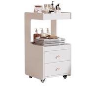 MegLob Beauty Salon Trolley Cart, Professional Esthetician Cart with Wheels, Mobile Beautician Workstation Cart, Esthetician Tools Organizer Equipment Trolley Cart, for Beauty Spa Center,White A