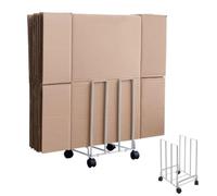MegLob Cardboard Box Storage Rack - Portable Rack for Storing and Transporting Boxes; Eliminate Clutter; Suitable for Homes, Supermarkets, Warehouses, and Commercial Use,White