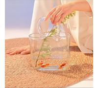 MegLob Decor Glass Aquarium, Transparent Handbag Shaped Betta Fish Tank, Clear Betta Fish Tank, 2 in 1 Vase & Aquarium Container, Multifunctional Open Fish Tank,Transparent