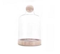 MegLob Fish Bowl with Wooden Base, Glass Betta Fish Tank for Fish & Plants, Open Glass Fish Bowl for Goldfish & Betta Fish, 2 in 1 Fish Tank, HD Float Glass Small Fish Bowl,Light XL