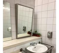 MegLob Full-Length Mirror for Wheelchair Users; Fixed-Tilt Bathroom Mirror; Stainless Steel Framed Angled Vanity Mirror; Features Shatter-Resistant Glass and an Ergonomic Viewing Angle,30 * 50cm