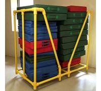 MegLob Gymnastics Mat Storage Rack, Rest Mat Trolley, Suitable for Storing Dance Stretching Mats, Soft Play Equipment, And Rolling Trolleys for Physical Education Teaching,AA