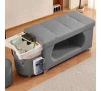 MegLob Head Spa Bed, Beauty Salon Thai Massage Shampoo Bed, Ergonomic Head Care Treatment for Spa Resort, Massage Table with U-Shape Water Massage, Resort Hotel Beauty Salon Equipment,Gray