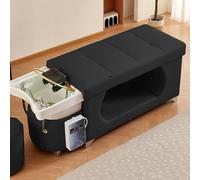 MegLob Head Spa Bed, Beauty Salon Thai Massage Shampoo Bed, Ergonomic Head Care Treatment for Spa Resort, Massage Table with U-Shape Water Massage, Resort Hotel Beauty Salon Equipment,Black