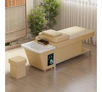 MegLob Head Spa Bed Kit, 2-in-1 Shampoo Bed & Massage Table, Dexule Massage Shampoo Bed, Heavy Duty Multifunctional Massag Table, with Professional U-Shape Water Massage Shampoo Backwash Unit,Beige