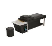 MegLob Head Spa Bed Kit, 2-in-1 Shampoo Bed & Massage Table, Dexule Massage Shampoo Bed, Heavy Duty Multifunctional Massag Table, with Professional U-Shape Water Massage Shampoo Backwash Unit,Black