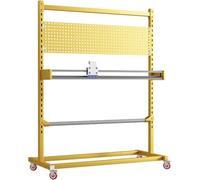 MegLob Height-Adjustable Wrapping Paper Cutter; Heavy-Duty Commercial Wrapping Paper Rack with Cutter; Stable Steel Frame Construction; Roll Paper Dispenser for Factories,Internal L130cm