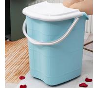 MegLob High Foot Bath Soak Tub, Heightened Soaking Basin for Whole Calf, Thick Plastic Foot Bath Basin for Soaking Feet, Pedicure Foot Bath Spa with Downpipe, Large Foot Soaking Tub Bucket,B