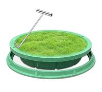 MegLob Invisible Septic Tank Lid Cover, Garden Sunken Manhole Cover And Frame, Household Private Lawn Round Septic Tank Cover Lit, Invisible Flush-Fit Design Sewage Basin Cover for Yard,90cm/35.4in