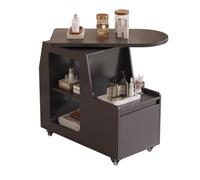 MegLob Lazy Susan Beauty Trolley Cart, Rotatable Heavy Duty Utility Salon Trolley, Compact Rolling Esthetician Trolley Cart, Spa Storage Stand with Wheels, Salon Accessories,Black 30x70x75cm