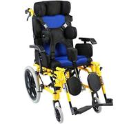 MegLob Lightweight Wheelchair - Portable, Foldable Mobility Aid; Wheelchair for Adults with Cerebral Palsy; Solid PU Tires; Comfortable Padding; Adjustable Leg Rests,Children