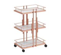 MegLob Metal Esthetician Trolley Cart, Modern Iron Beauty Salon Cart with Wheels, Rolling Esthetician Storage Tools Trolley, Heavy Duty Mobile Facial Trolley, for Spa Resort/Barber,Pink