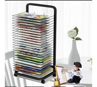 MegLob Mobile Art Drying Rack for Classroom, Professional Drying Rack Art Storage Organizer Cart, Art Drying Rack with 20 Removable Shelves, Art Storage Organizer & Painting Drying Shelf with Wheels