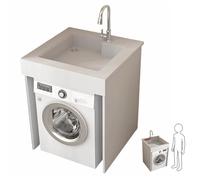 MegLob Multifunctional 2-In-1 Laundry Washing Machine And Vanity Unit with Heavy-Duty Dryer Storage Rack And Open Shelving Above The Vanity,Laundry Rooms, Utility Rooms, Entryways,B 70 * 65CM