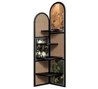 MegLob Rustic Solid Wood Corner Shelving Unit, Modern Large Corner Bookshelf, L-Shaped Open-Shelf Storage Unit; Suitable for Entryways, Living Rooms, And Bedrooms,03
