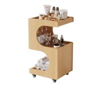 MegLob S-Shaped Esthetician Trolley Cart, Heavy Duty Utility Beauty Salon Trolley, Professional Facial Trolley for SPA Center, Storage for Salon, Barbershop, Spa & Tattoo Studio,Light